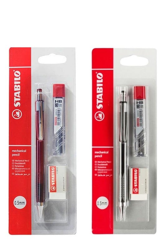 بلیستر اتود 0.5 کد 3135 همراه با نوک و پاک کن استابیلو stabilo