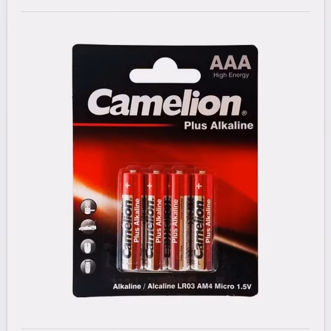 باتری نیم قلمی camelion مدل plus alkaline بسته 4 عددی

