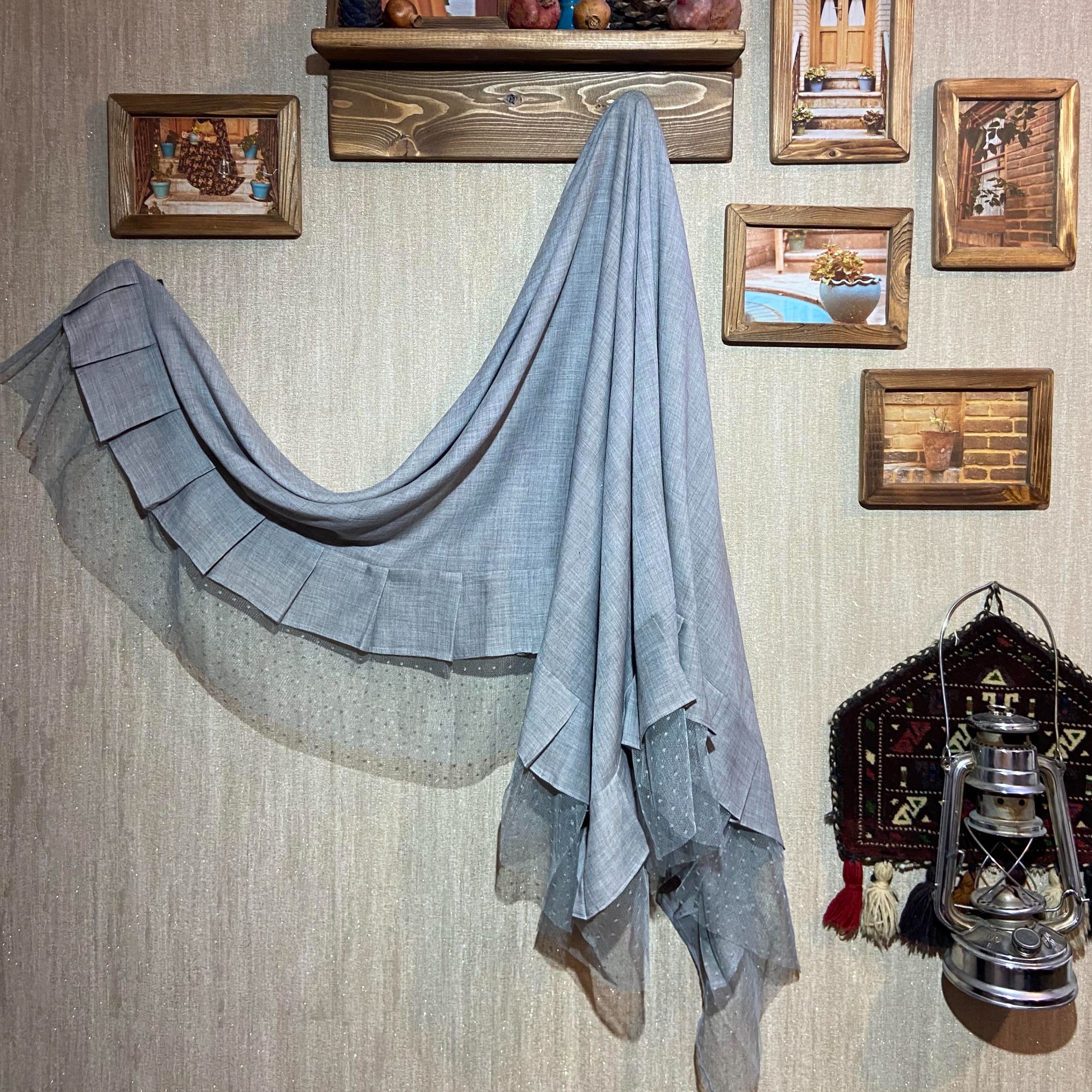 روسری دورچین توردار  خالدار (وال نخی) 