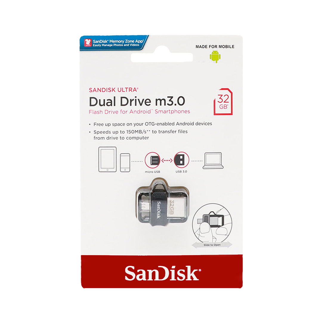 فلش Sandisk OTG مدل Ultra Dual Drive با ظرفیت 32 گیگابایت - USB 3.0
