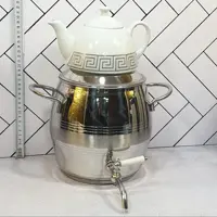 کتری قوری استیل شیردار کف چدن دسته استیل برند نفیس مدل دیاموند