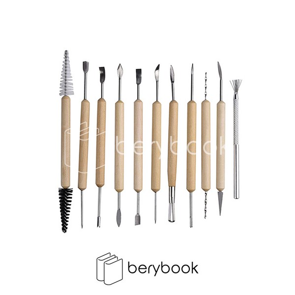 KAI WEI XIAN / ابزار مجسمه سازی چوبی / 11 عددی / فرچه دار