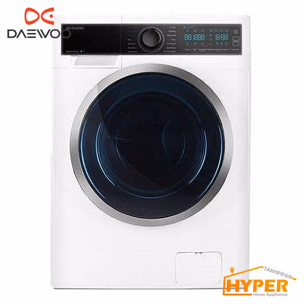 ماشین لباسشویی دوو DWK-LIFE80TB سفید پنل مشکی 8 کیلویی