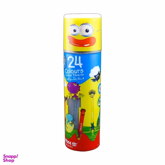 مداد رنگی 24 رنگ استوانه ای آریا (Arya)