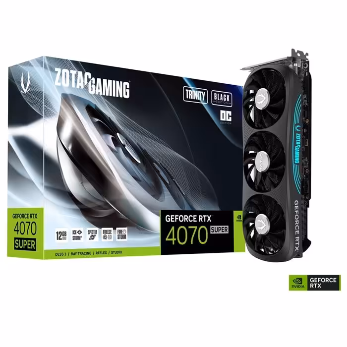کارت گرافیک زوتاک مدل GAMING GeForce RTX 4070 SUPER Trinity OC Black Edition حافظه 12 گیگابایت