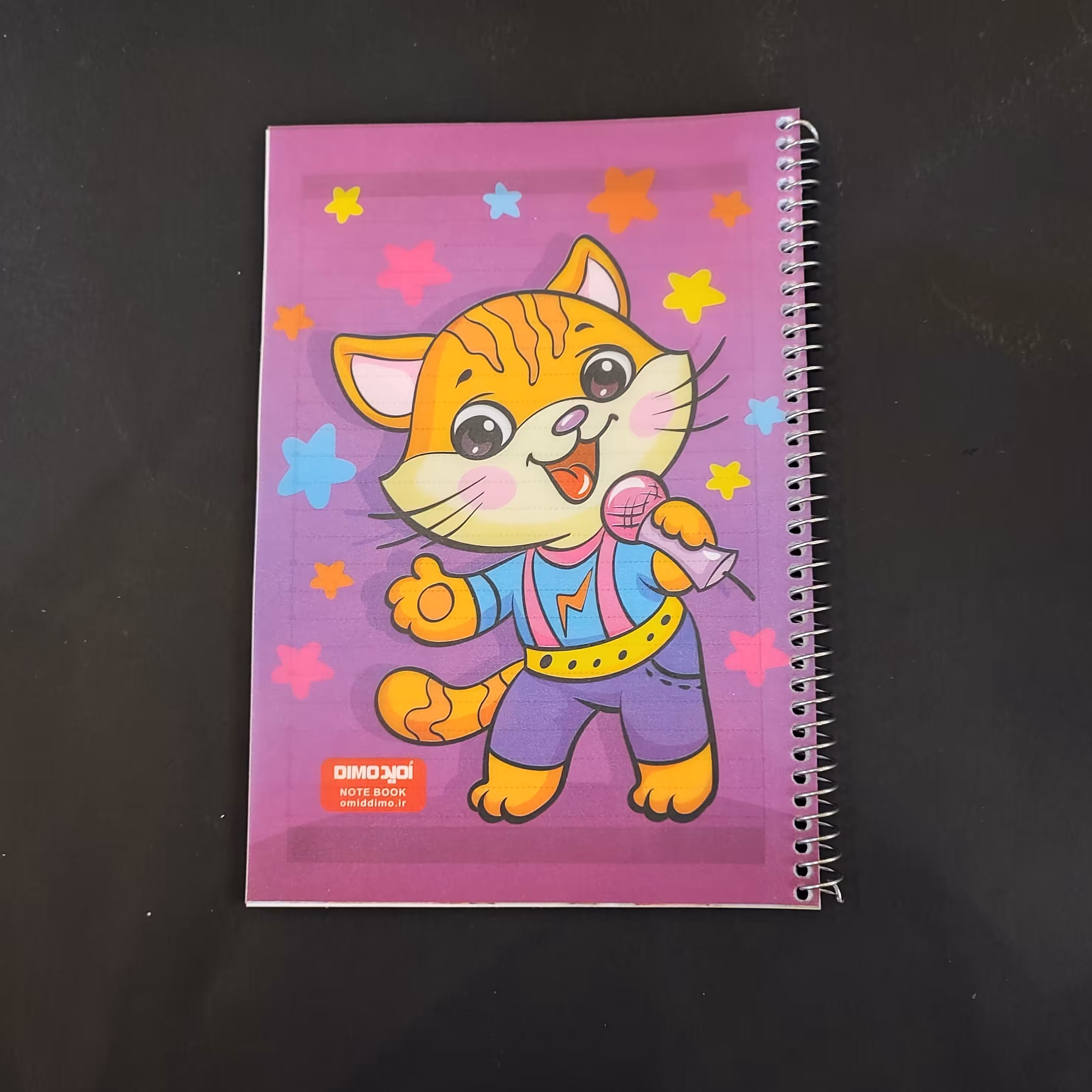 دفتر  50 برگ جلد طلقی سیمی - خط دار امید - طرح گربه آوازه خوان 