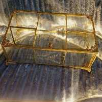 تیبگ شیشه ای پنج تکه برنجی 