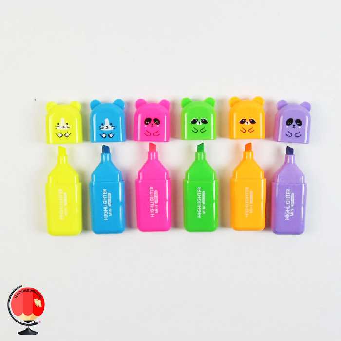 ماژیک هایلایتر فانتزی طرح خرسی 6 رنگ