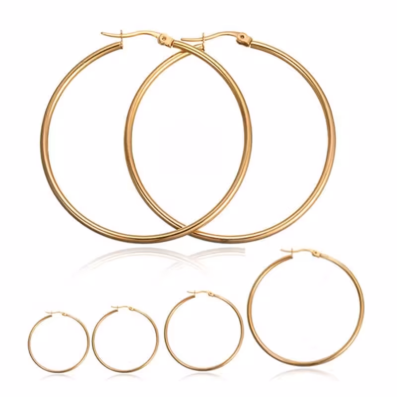 گوشواره دخترانه  استیل دایره.کد 541