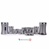 سرویس آشپزخانه اورانوس 17 پارچه ملودی نقره ای متالیک درب استیل