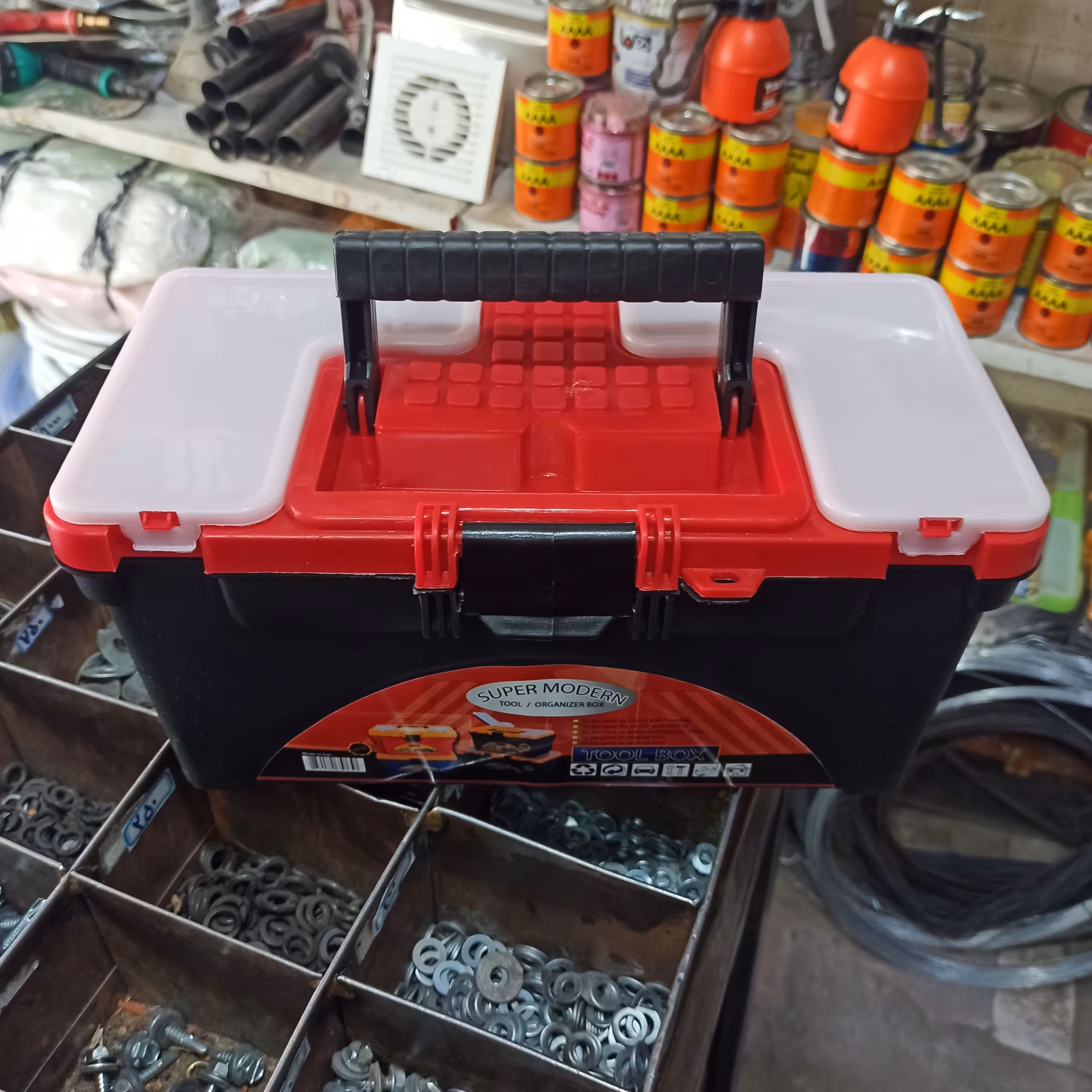 جعبه ابزار پلاستیکی 33 سانتی آتروکس سبک