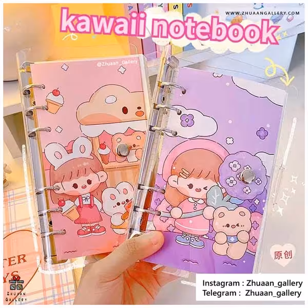 ست کلاسور 6 حلقه شفاف دختر و حیوانات