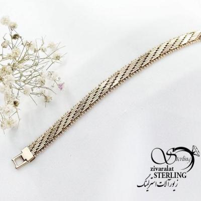 دستبند ژوپینگ ظریف طرح طلا کد 17467