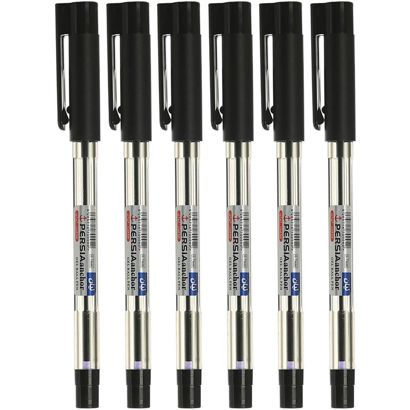 خرید خودکار پرشیا مدل لیان نوک 0.7 میلی متر بسته 6 عددی مشکی