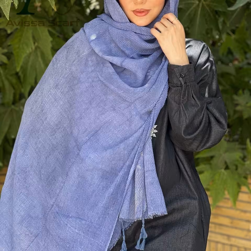 شال نخی پلیسه شاین دار 16 کد 109