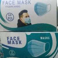 پک 50تای ماسک سه لایه ملت بلون دار(ضد ویروس و میکروب) تمام پرس لایه اول اسپان لایه وسط ملت بلون لایه آخراسپان