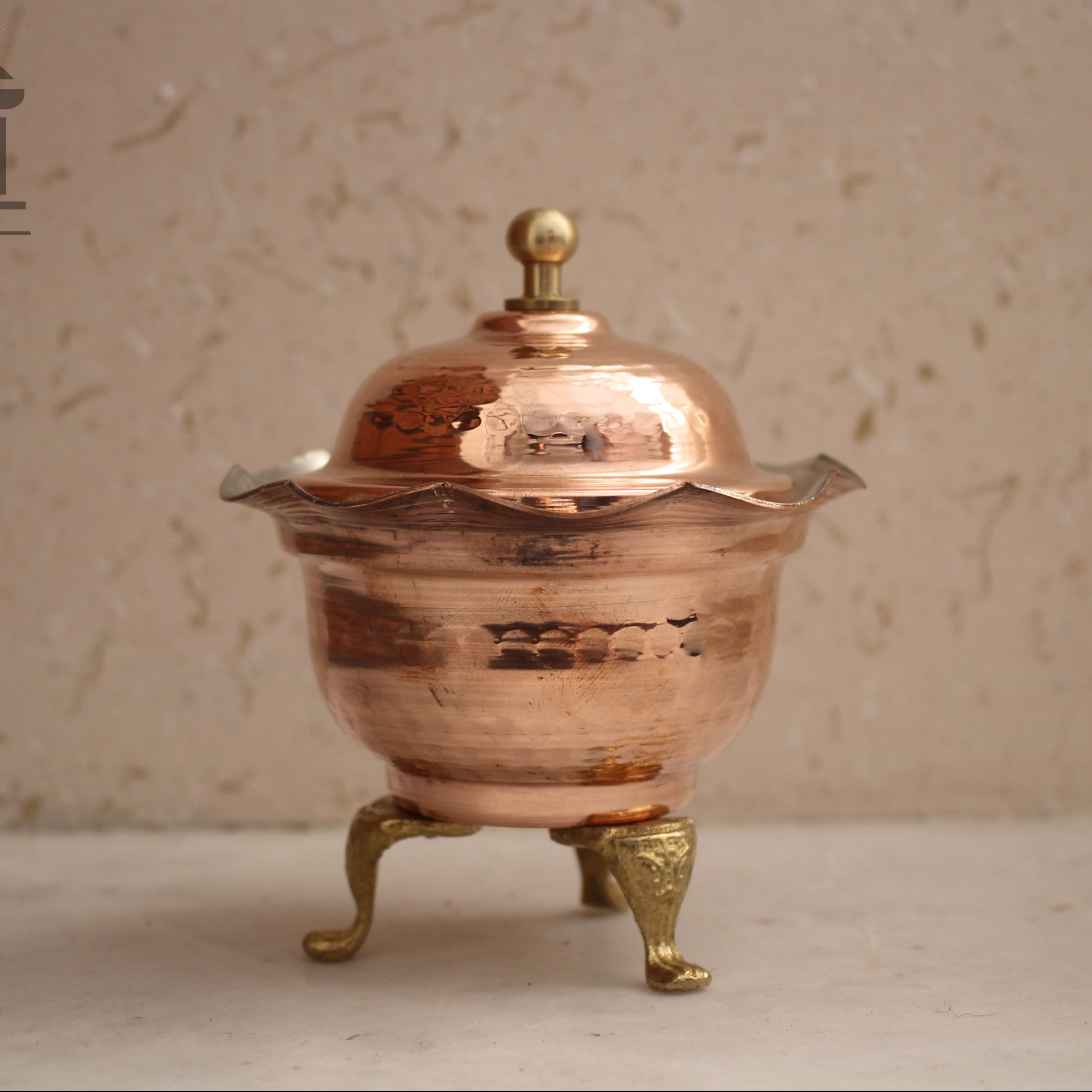 قندان پایه برنز مسی