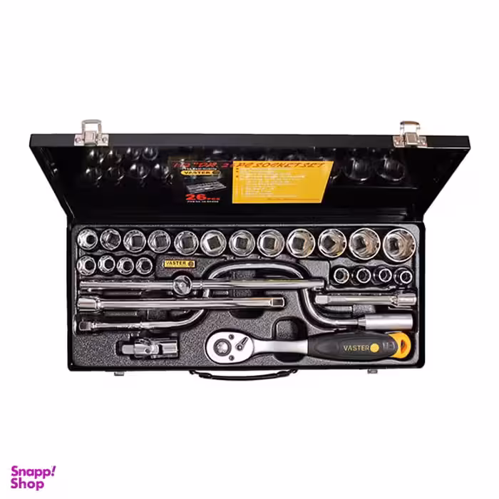 جعبه بکس 1.2 اینچ واستر (Vaster) مجموعه 26 عددی