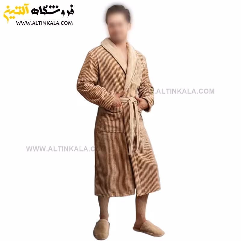 حوله پالتویی پودایران طرح شیک نسکافه ای سایز 115