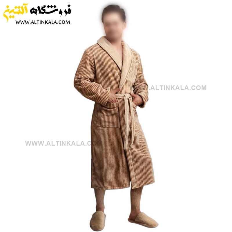 حوله پالتویی پودایران طرح شیک نسکافه ای سایز 115