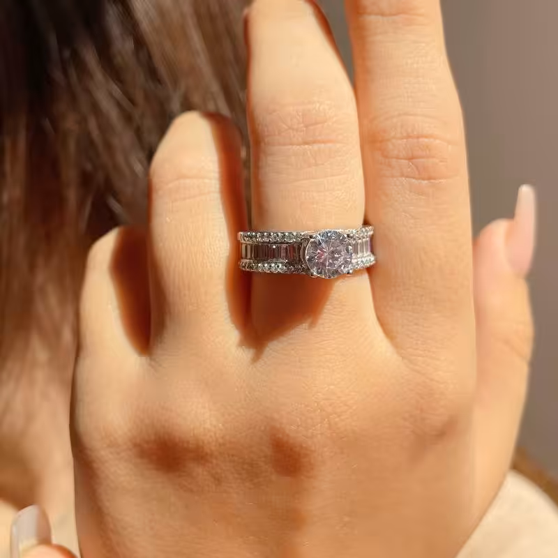 انگشتر نقره سولیتر