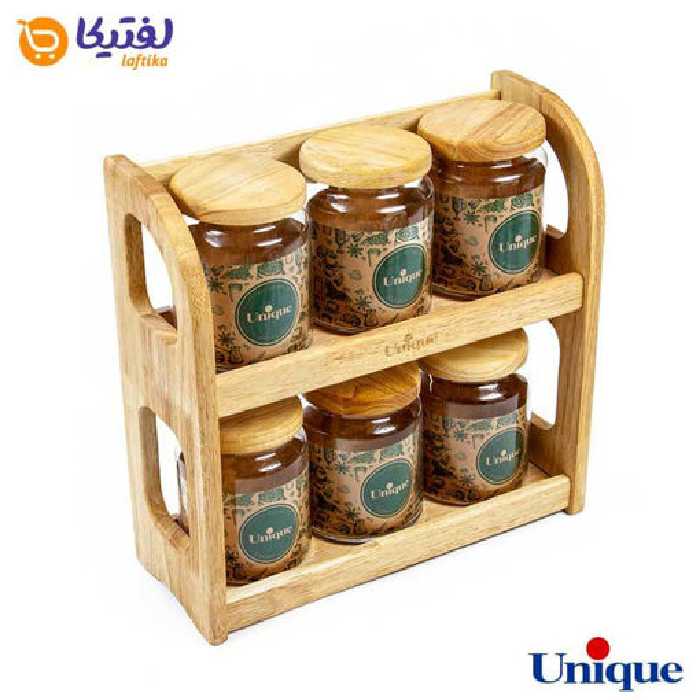 ست جا حبوباتی چوبی دو طبقه یونیک UN-6127