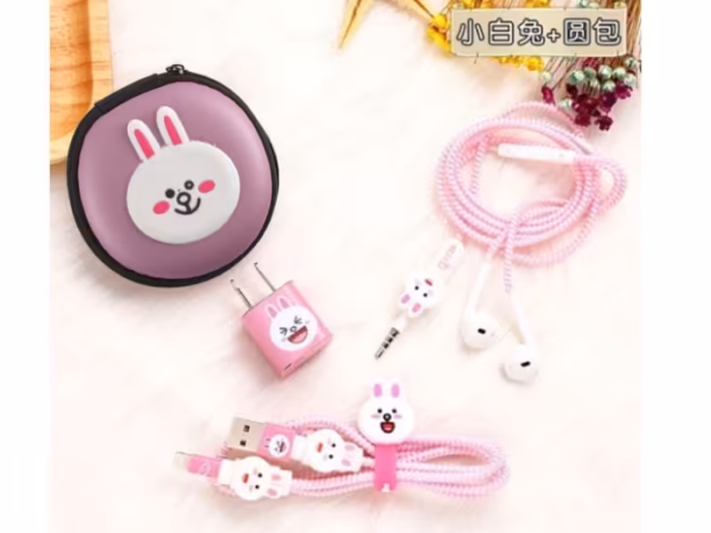 پک کیف و محافظ کابل شارژ آیفون خرگوش Cover Charger Protector Rabbit