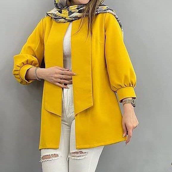 کت تک پاییزه یقه دار جنس میکرو درجه یک قد کار 85