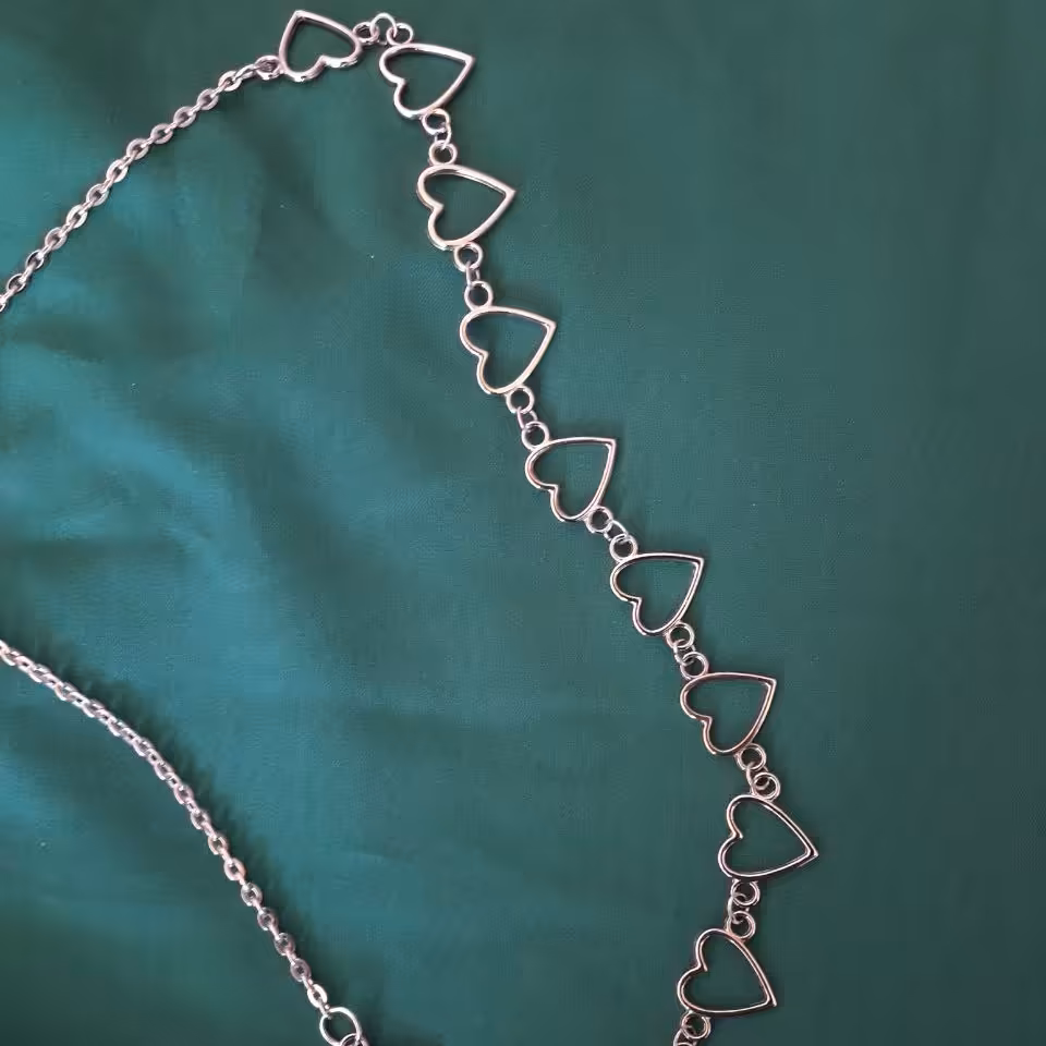 زنجیر شکم کمر استیل رنگ ثابت طرح قلب