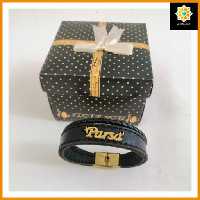 دستبند چرم طبیعی با پلاک استیل. اکثر اسامی رو میتونین سفارش بدین