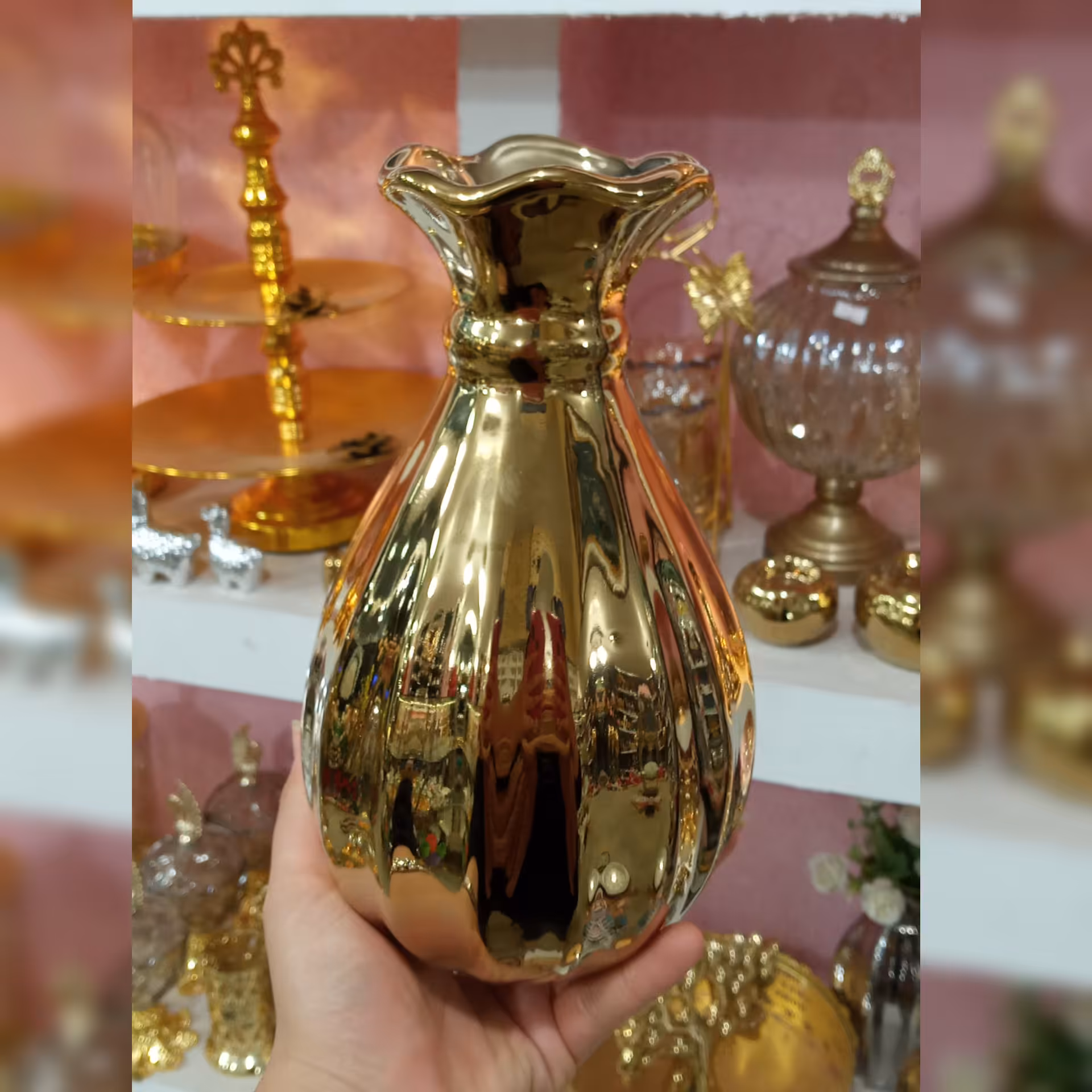 گلدان رومیزی آبکاری 2