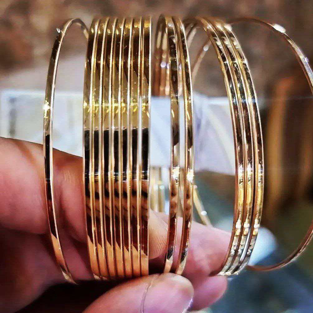 النگو استیل طلایی رنگ.  پک 6 عددی