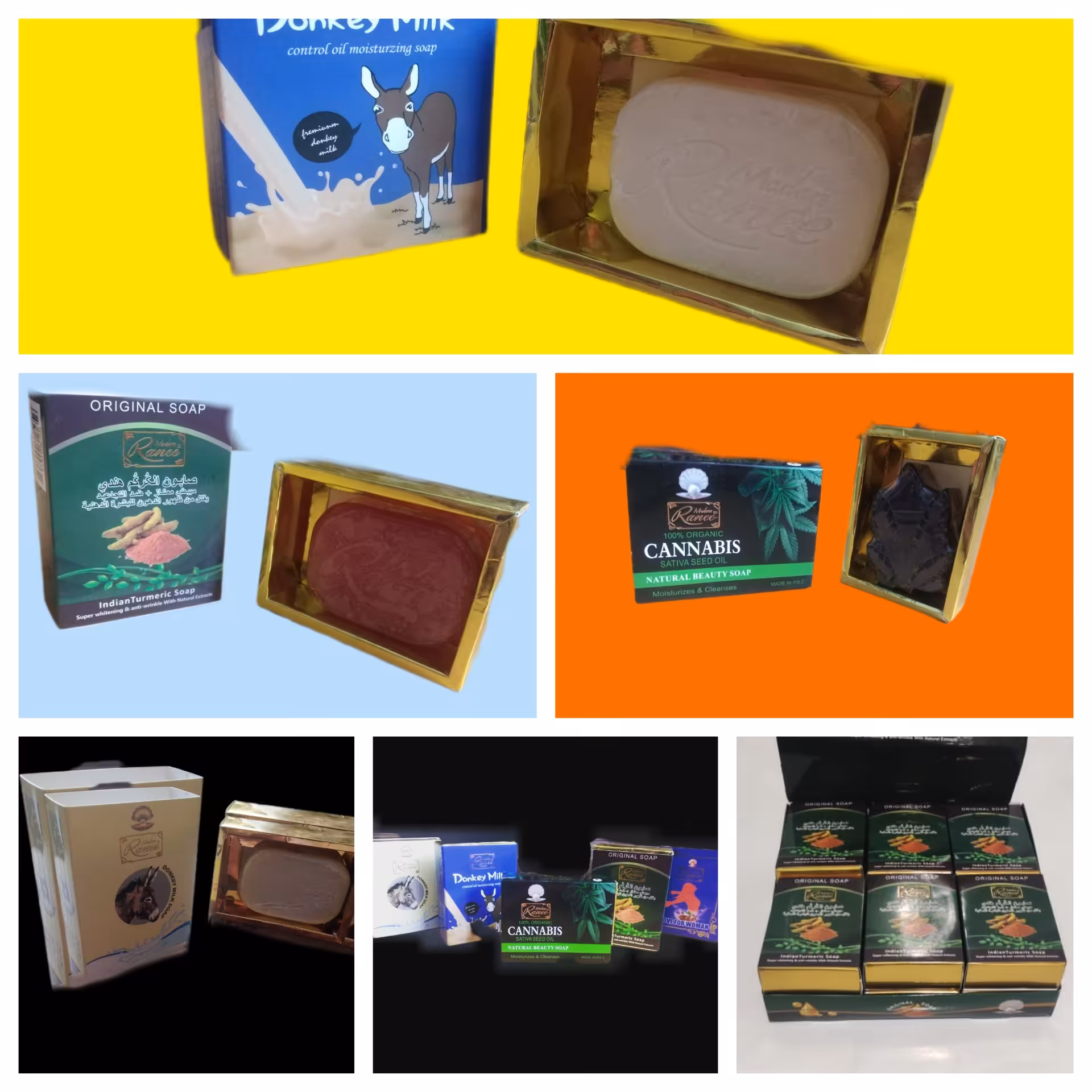 انواع صابون شامل زردچوبه هندی. شیر الاغ. گیاهی. زعفران. بانوان. با کیفیت بالا و قیمت مناسب. جهت فروشگاه‌های لوازم آرایشی