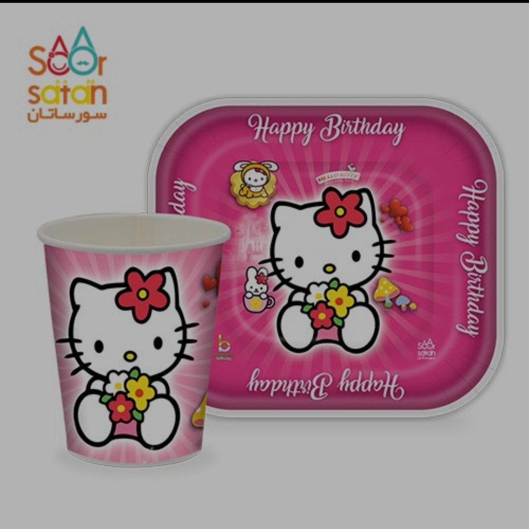 بشقاب و لیوان تم کیتی 12عددی