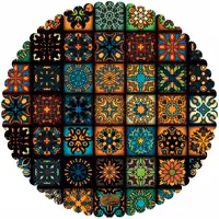 رومیزی مخمل طرح سنتی سایز 60 در 60 مدل T16-76 شرکت رنس