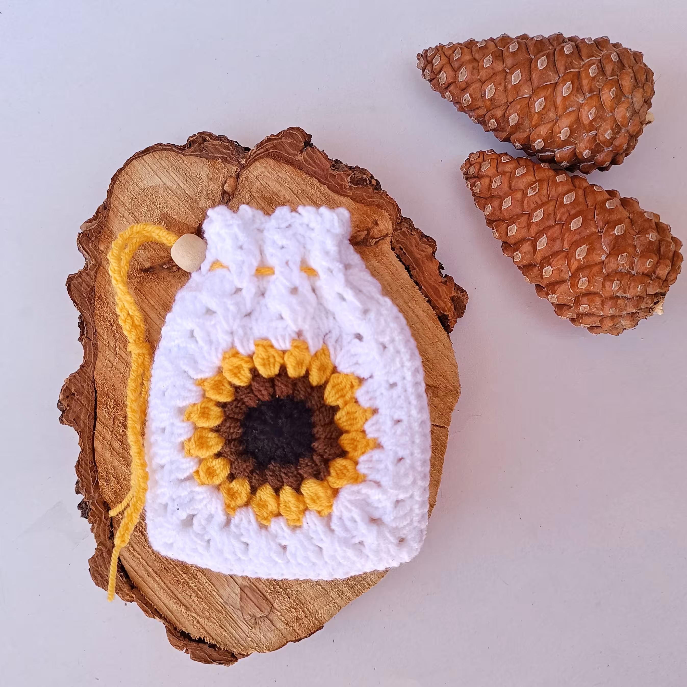 کیسه بافتنی موتیف آفتابگردان