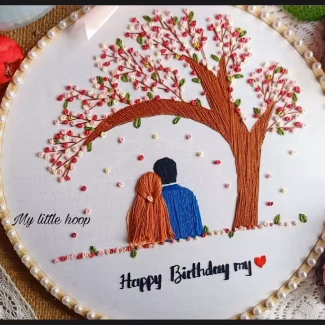 تابلو گلدوزی عاشقانه 2