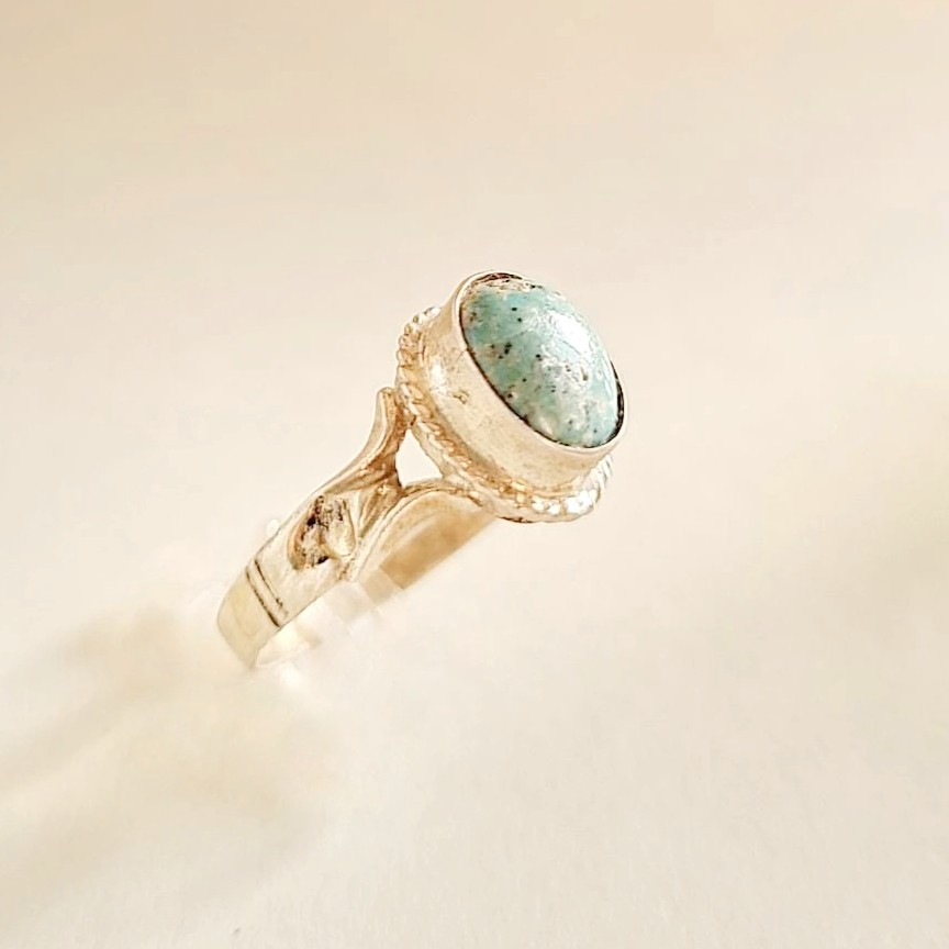 انگشتر نقره زنانه نگین فیروزه نیشابور کد4099