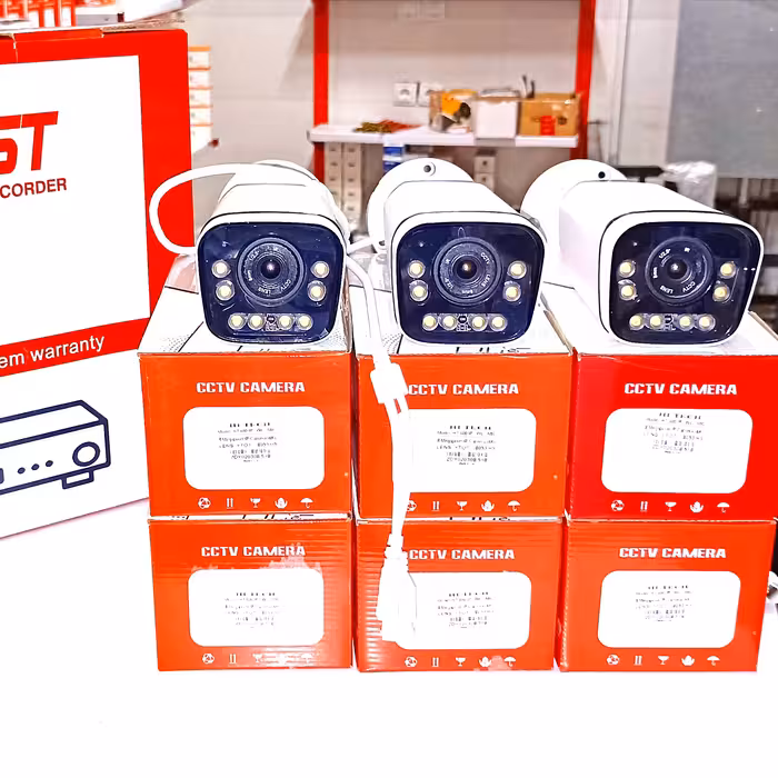 پکیج کامل دوربین مداربسته 6 دوربین 8MP IP (4K) میکروفون دار دید در شب رنگی