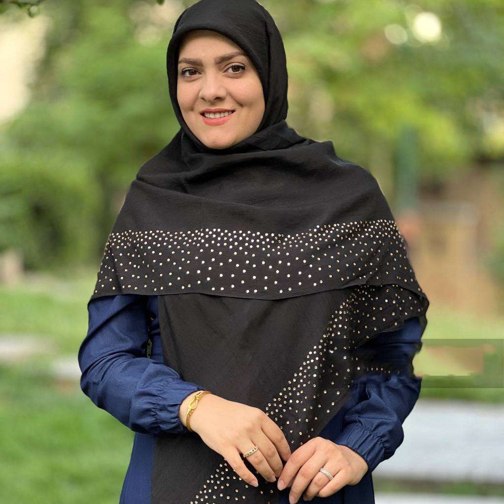 روسری نخ اسلپ دور نگین ،نگین نقره ای،رزگلد،مشکی