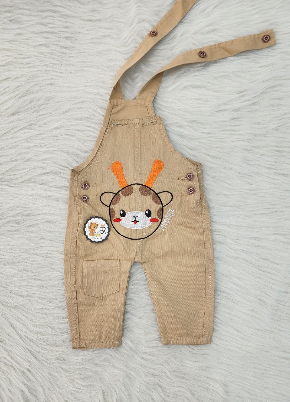 پیشبندی کتان بهار طرح زرافه شاخ نارنجی کد 4155