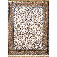 فرش ماشینی افرند 1200 شانه گل برجسته زمینه کرم کد 2228 (نه متری)