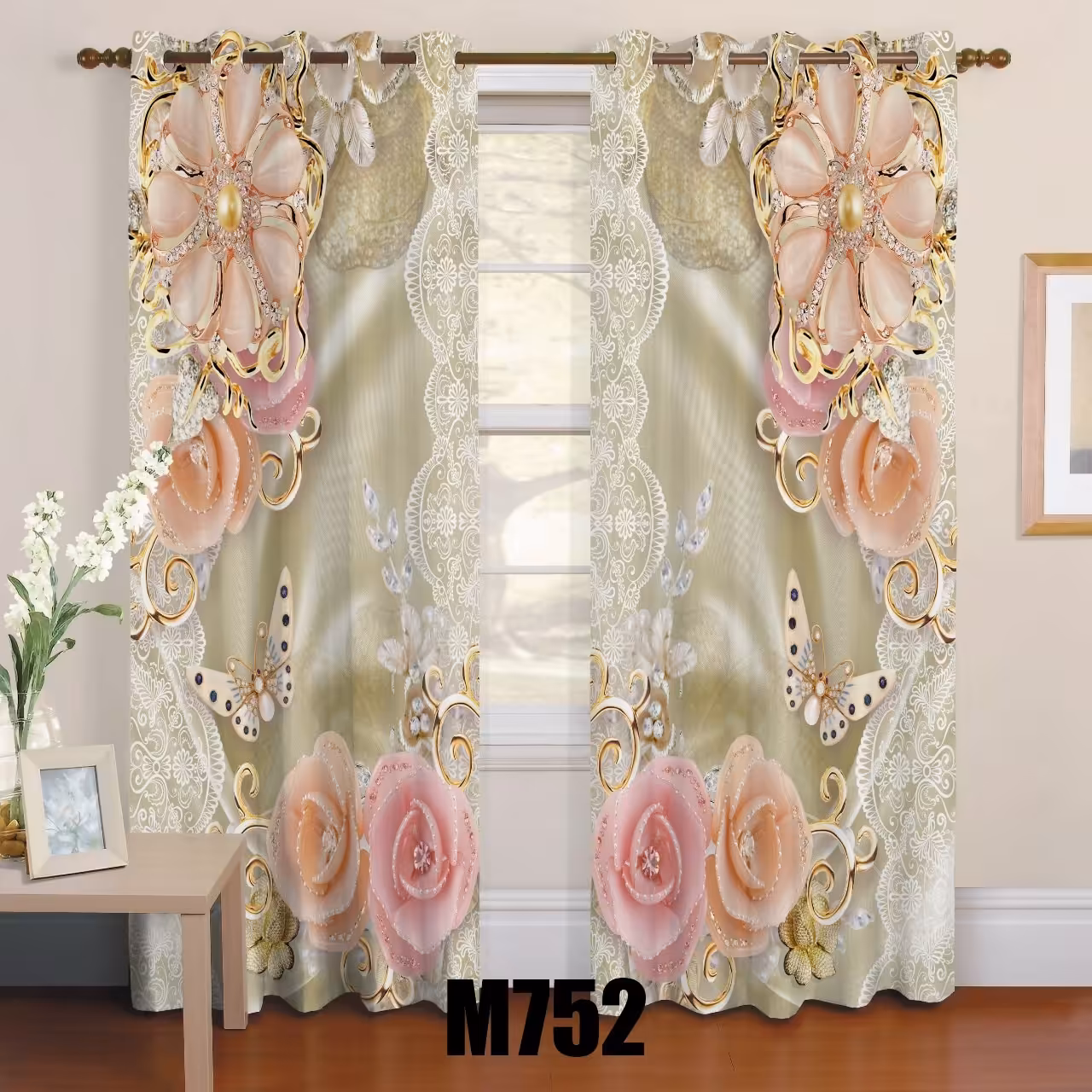 رو تختی یک نفره سه بعدی طرح گل و پروانه 