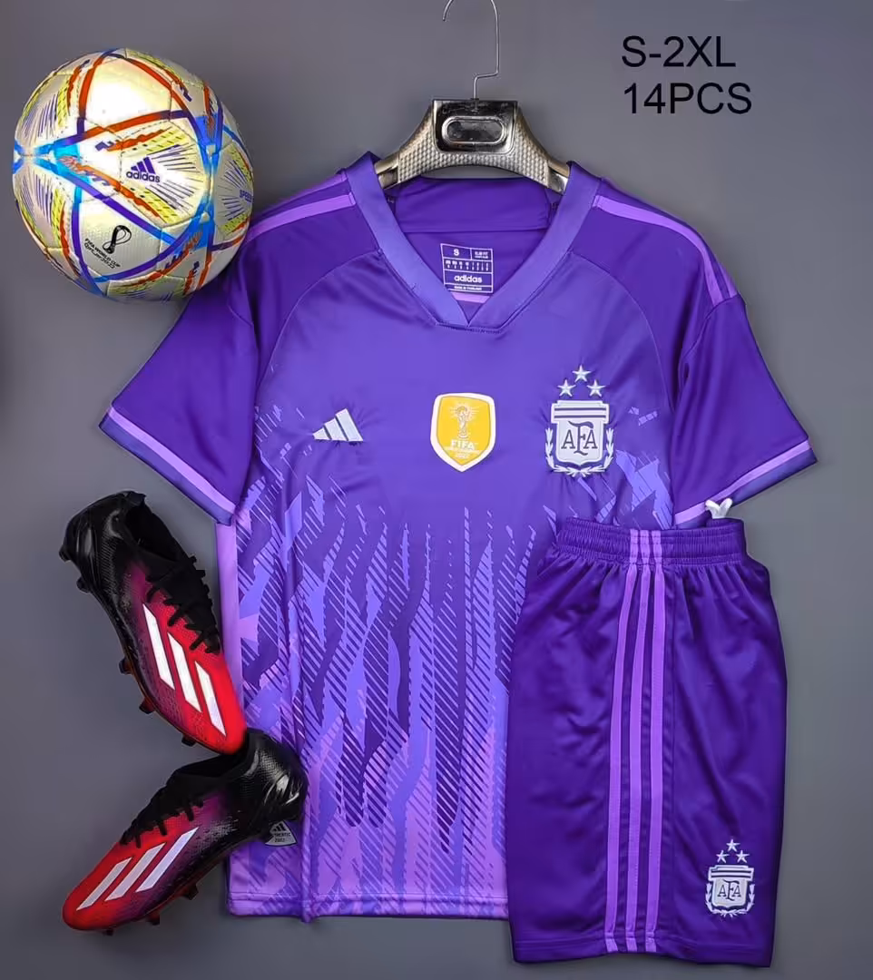 کیت دوم تیم ملی آرژانتین سه ستاره (پیراهن شورت) جام جهانی 2022 قطر
