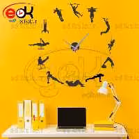 ساعت دیواری فانتزی طرح ورزش کلستنیکس شناسه محصول 405027 مشکی براق