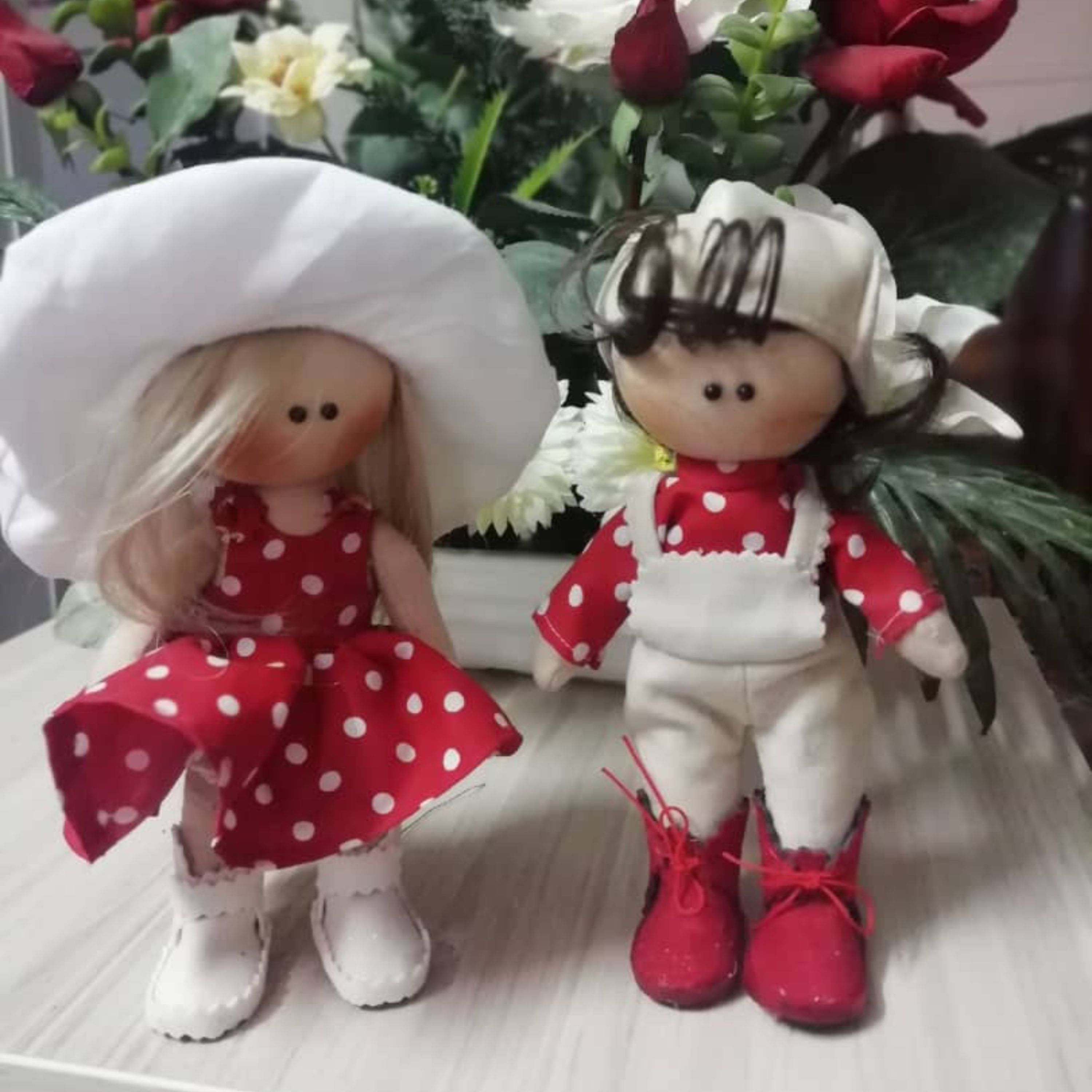 جاسوئیچی عروسک روسی جفت دختر و پسر 20سانتی با سر چرخشی