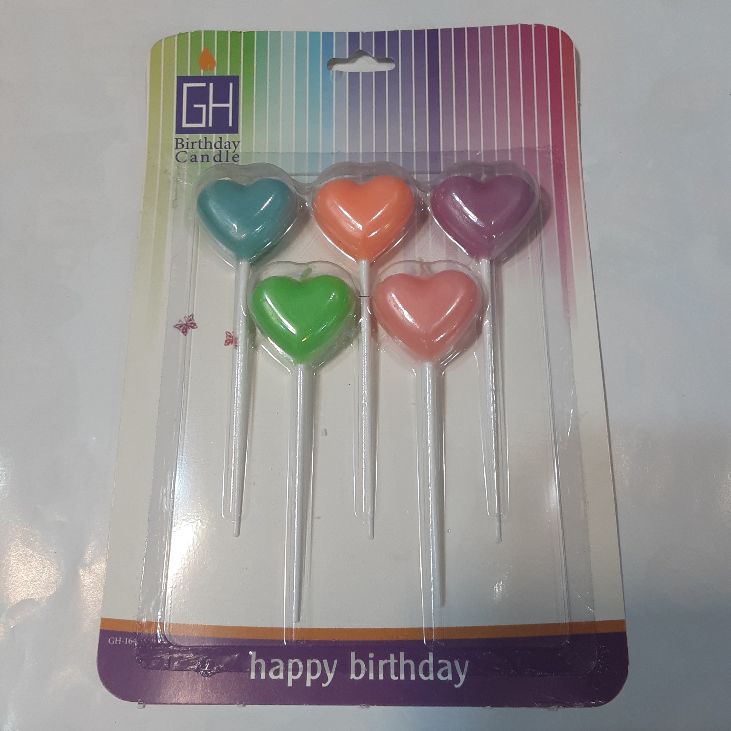 شمع رنگی مدل قلب بزرگ 5 عددی