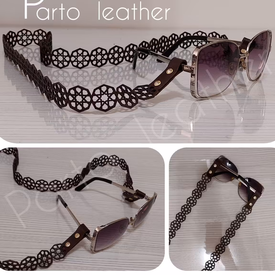 بند عینک با چرم طبیعی قابل اجرا در رنگ های مختلف