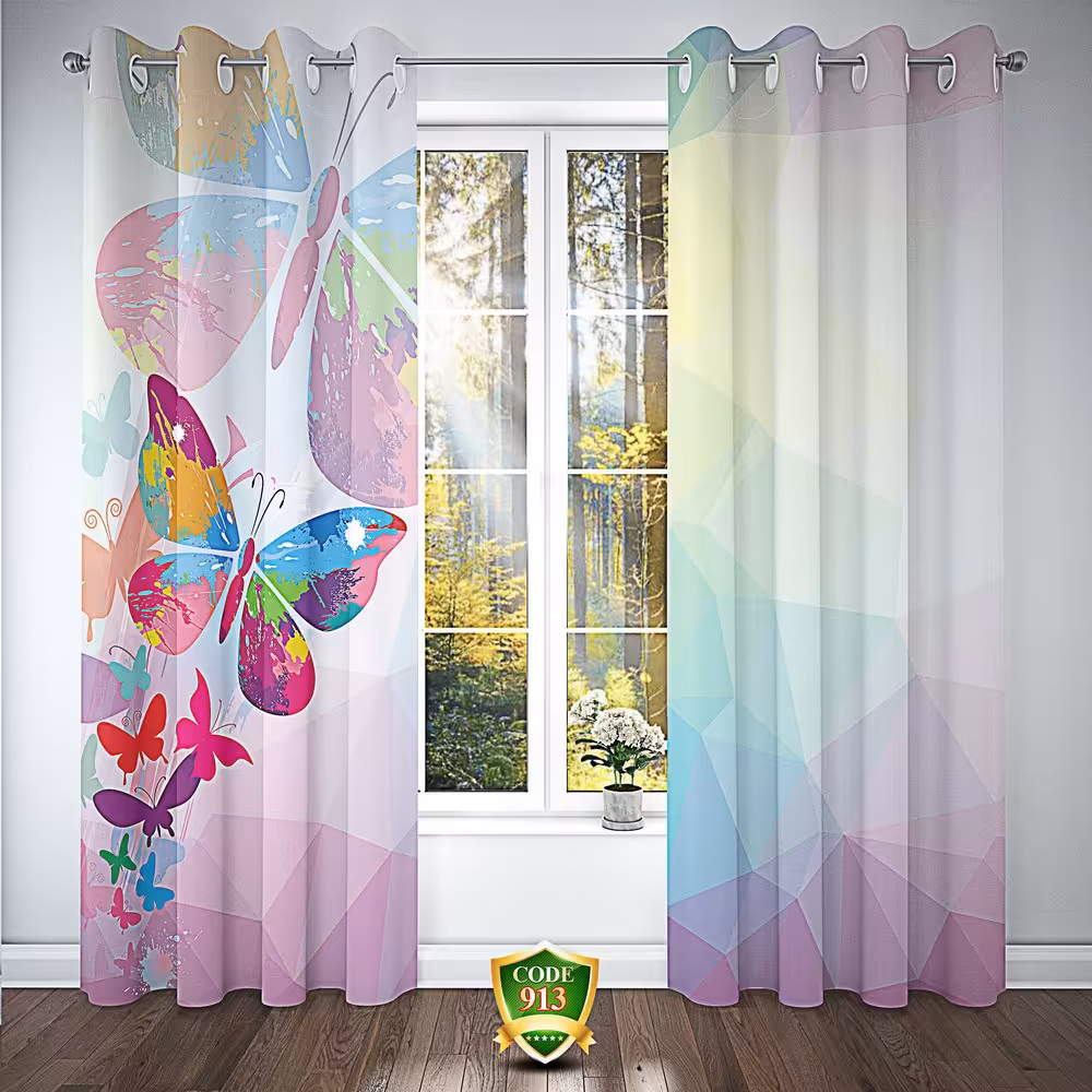 پرده پانچی طرح پروانه کد 913