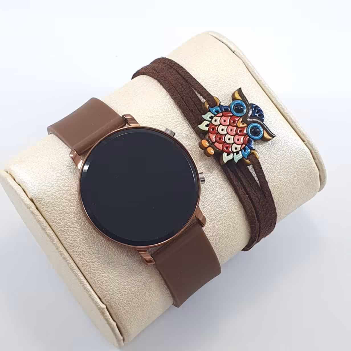 ساعتمچی زنانه و مردانه ال ای دی قهوه ای رنگ بسیار زیبا led